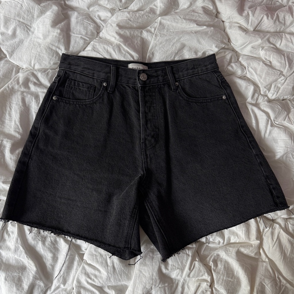 PACSUN BLACK JEAN DENIM WOMENS SHORTS HIGH WAISTED